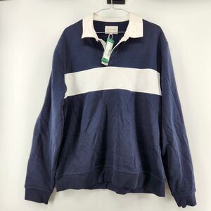 Mason Row Stitch Fix Men’s Navy Medium Relaxed Fit Rugby Stripe Polo